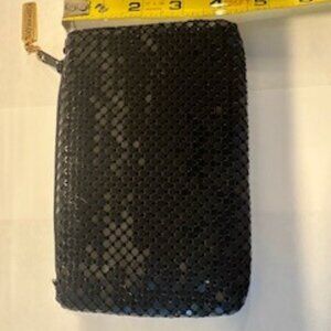 Vintage WHITING & DAVIS International Black Mesh Clutch/Cosmetic Bag 7.3/4" x 4